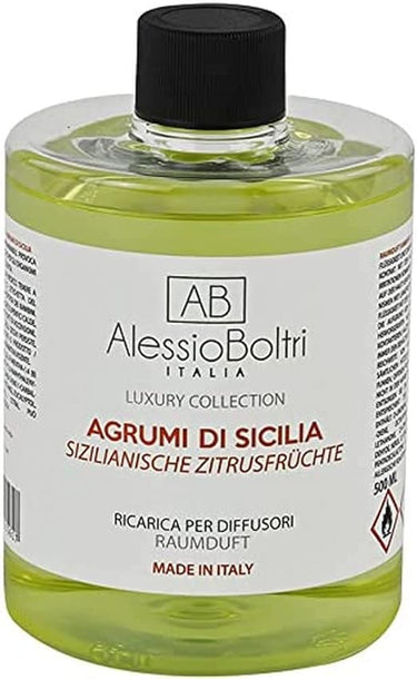 AB Alessio Boltri - Recarga para difusores Luxury 500 ml, Aroma a cítricos de Sicilia